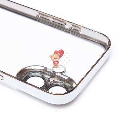 Чехол-накладка для Apple iPhone 16 (серебяный) - PC073 с закрытой камерой