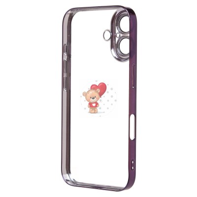 Чехол-накладка для Apple iPhone 16 (фиолетовый) - PC073 с закрытой камерой