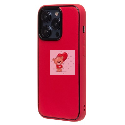 Чехол-накладка для Apple iPhone 14 Pro (красный) - PC084 экокожа