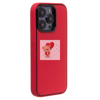 Чехол-накладка для Apple iPhone 14 Pro (красный) - PC084 экокожа