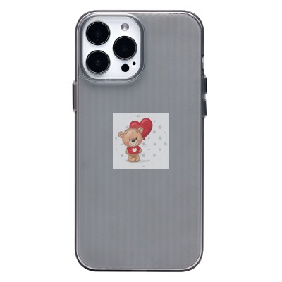 Чехол-накладка для Apple iPhone 13 Pro Max (матовый прозрачный/черный) - PC089