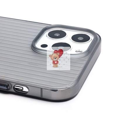 Чехол-накладка для Apple iPhone 13 Pro Max (матовый прозрачный/черный) - PC089