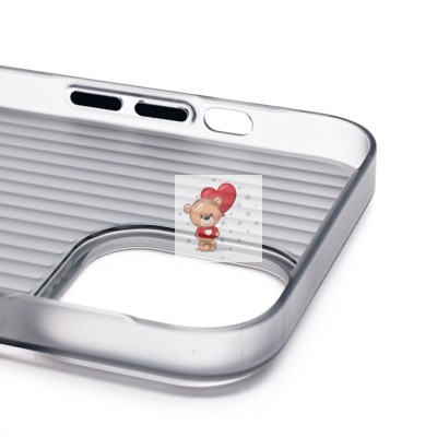 Чехол-накладка для Apple iPhone 13 Pro Max (матовый прозрачный/черный) - PC089