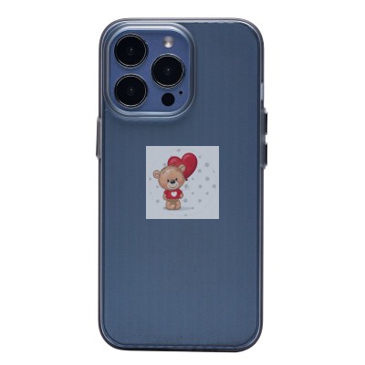 Чехол-накладка для Apple iPhone 13 Pro (матовый прозрачный/черный) - PC089