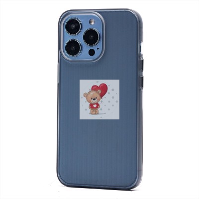 Чехол-накладка для Apple iPhone 13 Pro (матовый прозрачный/черный) - PC089