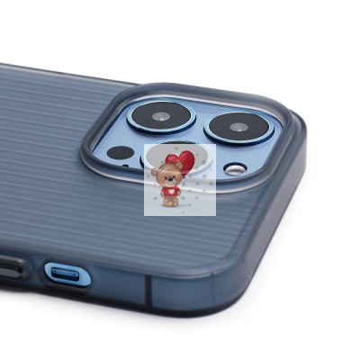 Чехол-накладка для Apple iPhone 13 Pro (матовый прозрачный/черный) - PC089