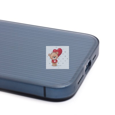 Чехол-накладка для Apple iPhone 13 Pro (матовый прозрачный/черный) - PC089