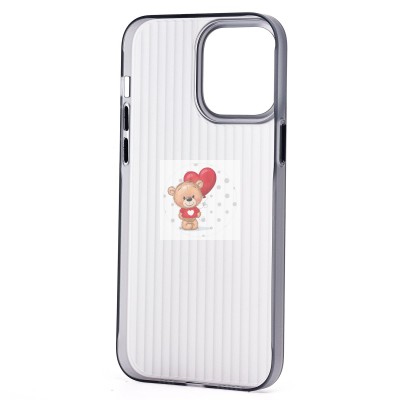 Чехол-накладка для Apple iPhone 14 Pro Max (матовый прозрачный/черный) - PC089