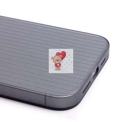 Чехол-накладка для Apple iPhone 14 Pro Max (матовый прозрачный/черный) - PC089