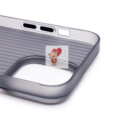 Чехол-накладка для Apple iPhone 14 Pro Max (матовый прозрачный/черный) - PC089