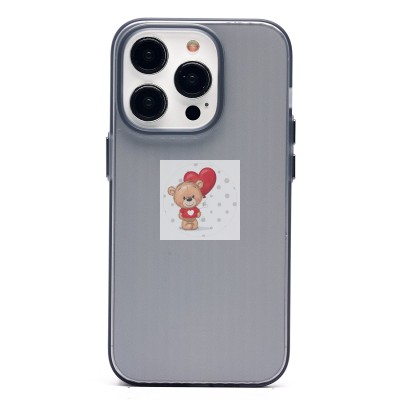 Чехол-накладка для Apple iPhone 14 Pro (матовый прозрачный/черный) - PC089