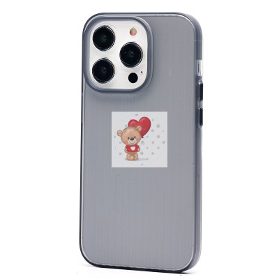 Чехол-накладка для Apple iPhone 14 Pro (матовый прозрачный/черный) - PC089