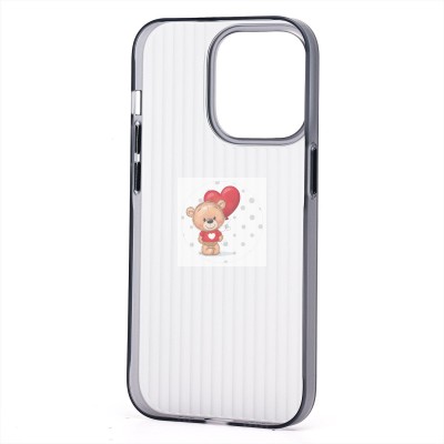 Чехол-накладка для Apple iPhone 14 Pro (матовый прозрачный/черный) - PC089