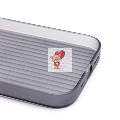 Чехол-накладка для Apple iPhone 14 Pro (матовый прозрачный/черный) - PC089