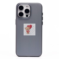 Чехол-накладка для Apple iPhone 15 Pro Max (матовый прозрачный/черный) - PC089