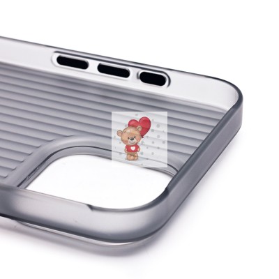 Чехол-накладка для Apple iPhone 15 Pro Max (матовый прозрачный/черный) - PC089 Чехол-накладка для Apple iPhone 15 Pro Max (матовый прозрачный/черный) - PC089