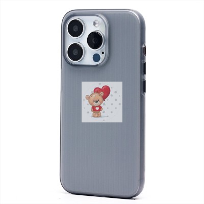 Чехол-накладка для Apple iPhone 15 Pro (матовый прозрачный/черный) - PC089