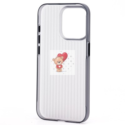 Чехол-накладка для Apple iPhone 15 Pro (матовый прозрачный/черный) - PC089