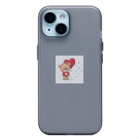 Чехол-накладка для Apple iPhone 15 (матовый прозрачный/черный) - PC089