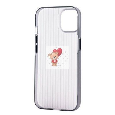 Чехол-накладка для Apple iPhone 15 (матовый прозрачный/черный) - PC089