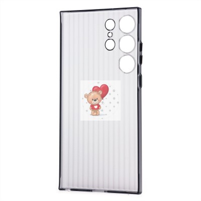 Чехол-накладка для Samsung Galaxy S23 Ultra (матовый прозрачный/черный) - PC089