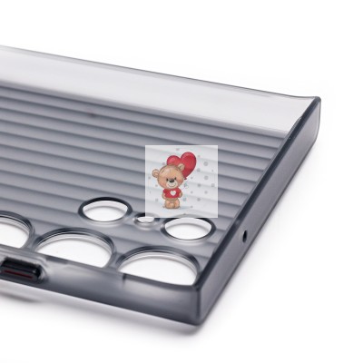 Чехол-накладка для Samsung Galaxy S23 Ultra (матовый прозрачный/черный) - PC089