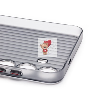 Чехол-накладка для Samsung Galaxy S24 (матовый прозрачный/черный) - PC089