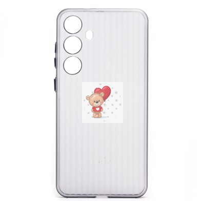 Чехол-накладка для Samsung Galaxy S24+ (матовый прозрачный/черный) - PC089