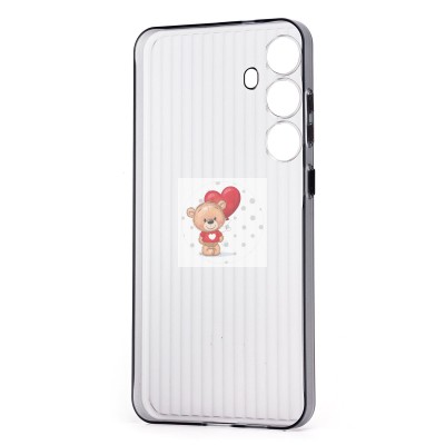 Чехол-накладка для Samsung Galaxy S24+ (матовый прозрачный/черный) - PC089