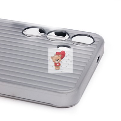 Чехол-накладка для Samsung Galaxy S24+ (матовый прозрачный/черный) - PC089