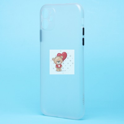 Чехол-накладка для Apple iPhone 11 (матовый прозрачный/белый) - PC091 Чехол-накладка для Apple iPhone 11 (матовый прозрачный/белый) - PC091