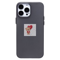 Чехол-накладка для Apple iPhone 13 Pro Max (матовый прозрачный/черный) - PC091