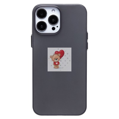 Чехол-накладка для Apple iPhone 13 Pro Max (матовый прозрачный/черный) - PC091