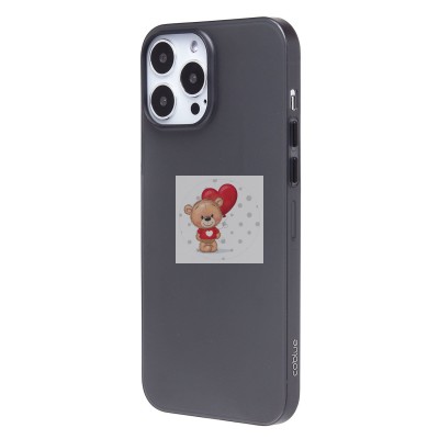 Чехол-накладка для Apple iPhone 13 Pro Max (матовый прозрачный/черный) - PC091