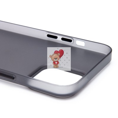 Чехол-накладка для Apple iPhone 13 Pro Max (матовый прозрачный/черный) - PC091