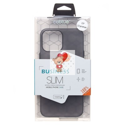 Чехол-накладка для Apple iPhone 13 Pro Max (матовый прозрачный/черный) - PC091