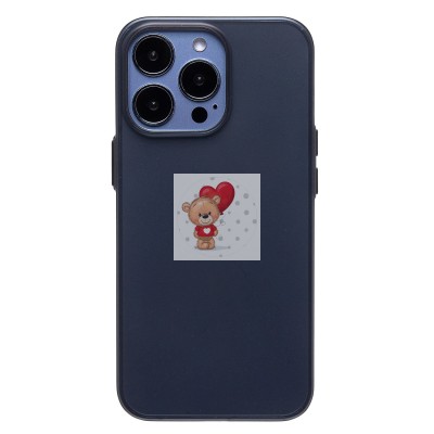 Чехол-накладка для Apple iPhone 13 Pro (матовый прозрачный/черный) - PC091