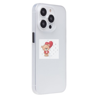 Чехол-накладка для Apple iPhone 14 Pro (матовый прозрачный/белый) - PC091