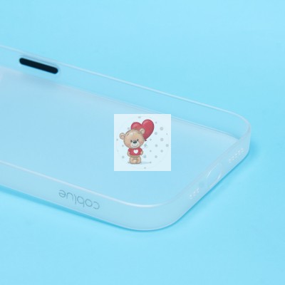 Чехол-накладка для Apple iPhone 14 Pro (матовый прозрачный/белый) - PC091