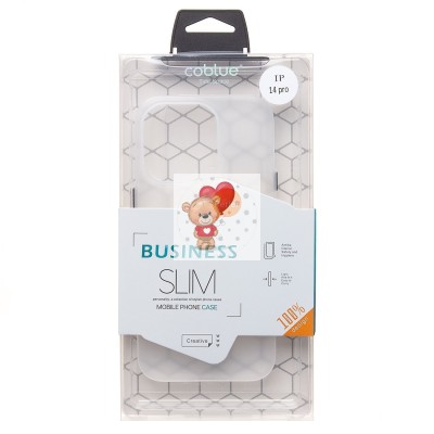 Чехол-накладка для Apple iPhone 14 Pro (матовый прозрачный/белый) - PC091