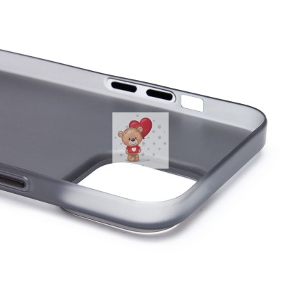 Чехол-накладка для Apple iPhone 15 Pro Max (матовый прозрачный/черный) - PC091 Чехол-накладка для Apple iPhone 15 Pro Max (матовый прозрачный/черный) - PC091