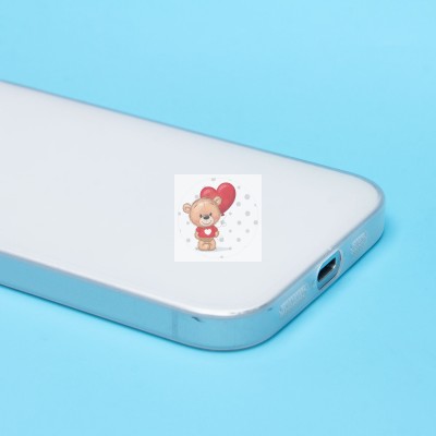 Чехол-накладка для Apple iPhone 15 Pro (матовый прозрачный/белый) - PC091 Чехол-накладка для Apple iPhone 15 Pro (матовый прозрачный/белый) - PC091