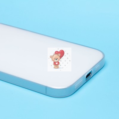 Чехол-накладка для Apple iPhone 15 (матовый прозрачный/белый) - PC091