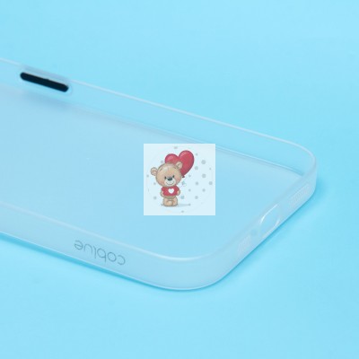 Чехол-накладка для Apple iPhone 15 (матовый прозрачный/белый) - PC091