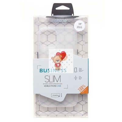 Чехол-накладка для Apple iPhone 15 (матовый прозрачный/белый) - PC091