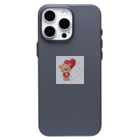 Чехол-накладка для Apple iPhone 16 Pro Max (матовый прозрачный/черный) - PC091