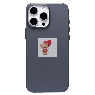 Чехол-накладка для Apple iPhone 16 Pro Max (матовый прозрачный/черный) - PC091