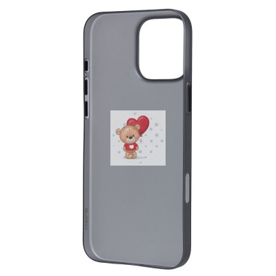 Чехол-накладка для Apple iPhone 16 Pro Max (матовый прозрачный/черный) - PC091