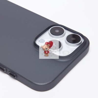 Чехол-накладка для Apple iPhone 16 Pro Max (матовый прозрачный/черный) - PC091