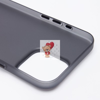 Чехол-накладка для Apple iPhone 16 Pro Max (матовый прозрачный/черный) - PC091